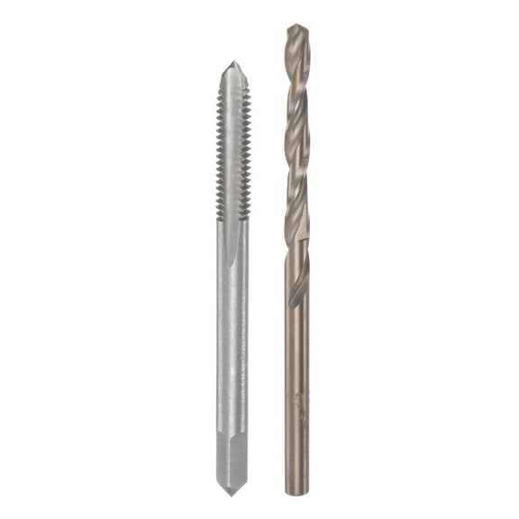 Uxcell 8# 32 UNC 2B Straight Flute Thread Tap 3.3mm Drill Bit Set High Speed Steel