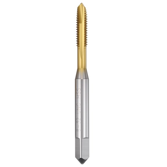 Uxcell 8-32 UNC Spiral Point Tap - M2 High Speed Steel Right Hand Thread Tap JIS Standard Titanium Finish Screw Thread Milling Machine Taps Threading Tapping