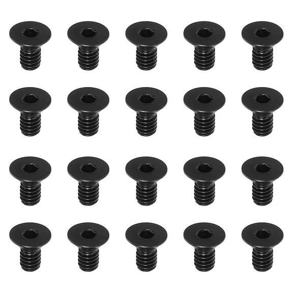 Uxcell #8-32 x 5/16 Inch Flat Countersunk Head Socket Cap Bolts Machine Screws Full Thread UNC Black Oxide, 20 Pcs