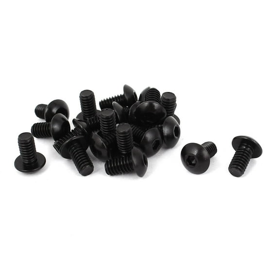 Uxcell #8-32 x 5/16" UNC 10.9 Alloy Steel Hex Socket Button Head Screws Black (20-pack)