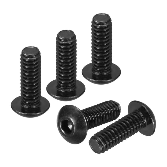 Uxcell #8-32x1/2" Button Head Socket Cap Screws - 30Pack - Good for Road Bicycle, Mountain Bike, Auto, Motorcycle - Carbon Steel Black Oxide - Hex Drive Fasteners