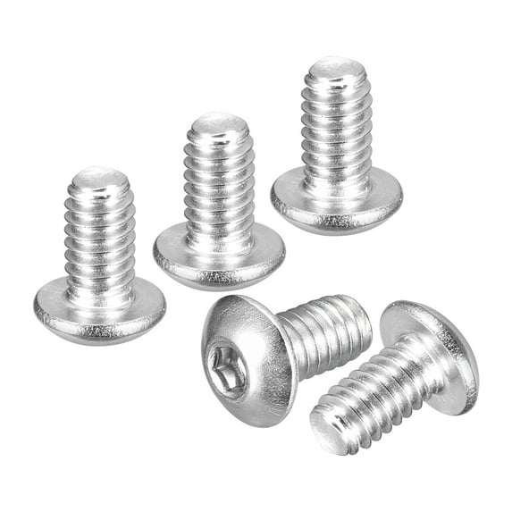 Uxcell #8-32x1/4" Button Head Socket Cap Screws - 50Pack - Good for Road Bicycle, Mountain Bike, Auto, Motorcycle - 304 Stainless Steel Whitewashed - Hex Drive Fasteners