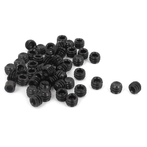 Uxcell 8#-32x1/8" 12.9 Alloy Steel Hex Socket Set Cap Point Grub Screws Black 50 Pack