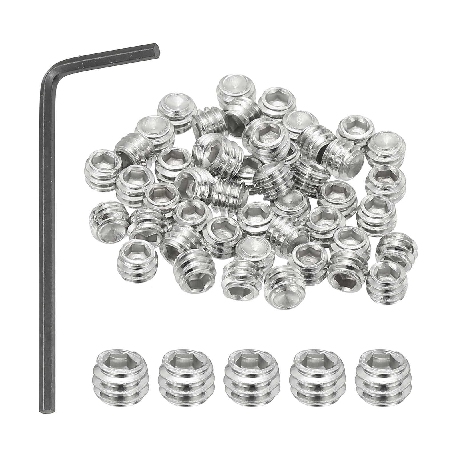 Uxcell Internal Hex Socket Set Grub Screws 304 Stainless Steel Cup ...