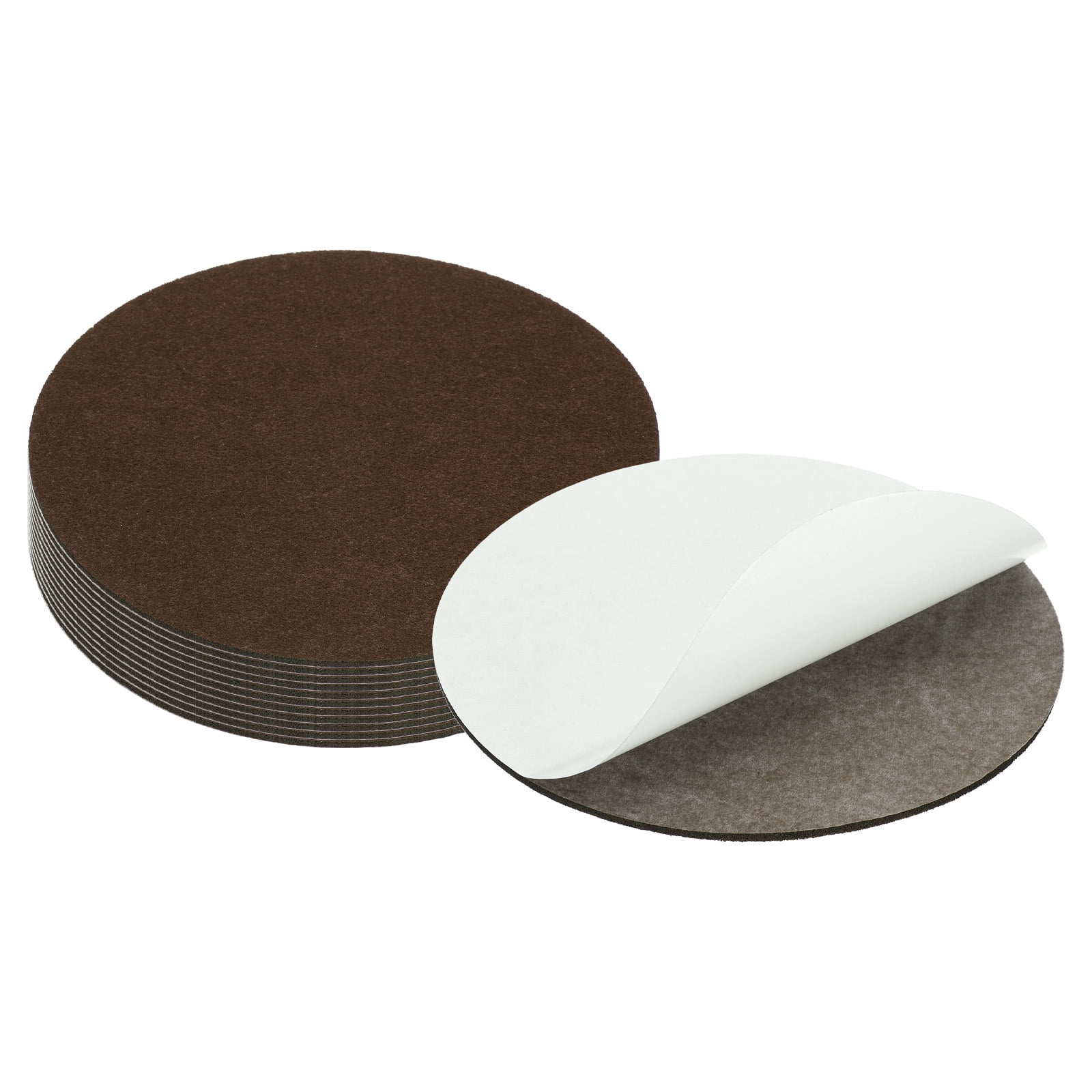 Uxcell 8.5 Inch Diameter Lamp Base Felt, 12Pack 3mm Thickness Round Soft Adhesive Felt, Coffee