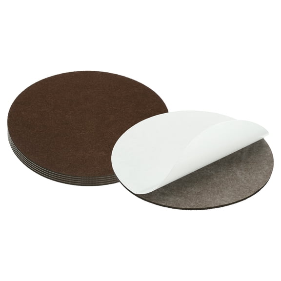 Uxcell 8.5" Diameter Lamp Base Felt 6Pcs 3mm Thickness Round Soft Adhesive Felt Coffee