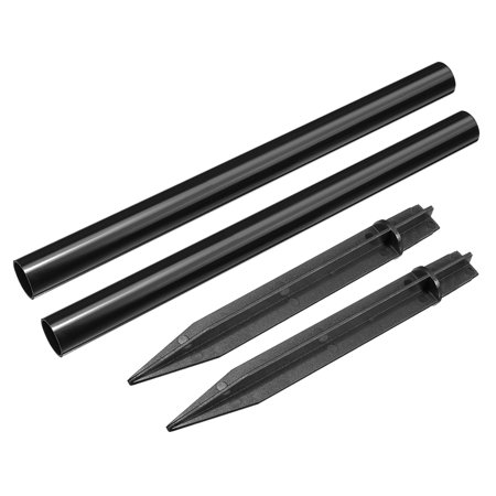 Uxcell 8.5 Inch Solar Torch Light Plastic Ground Spikes Stakes with Extension Pole 2 Set