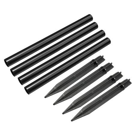 Uxcell 8.5 Inch Solar Torch Light Plastic Ground Spikes Stakes with Extension Pole 6 Set