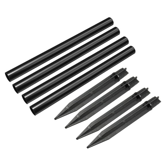 Uxcell 8.5 Inch Solar Torch Light Plastic Ground Spikes Stakes with Extension Pole 6 Set