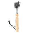 thumbnail image 1 of Uxcell 8.5" Steel V Shaped Grill Brush Wire Bristle Grill Clean Brush w Wood Handle, 1 of 4
