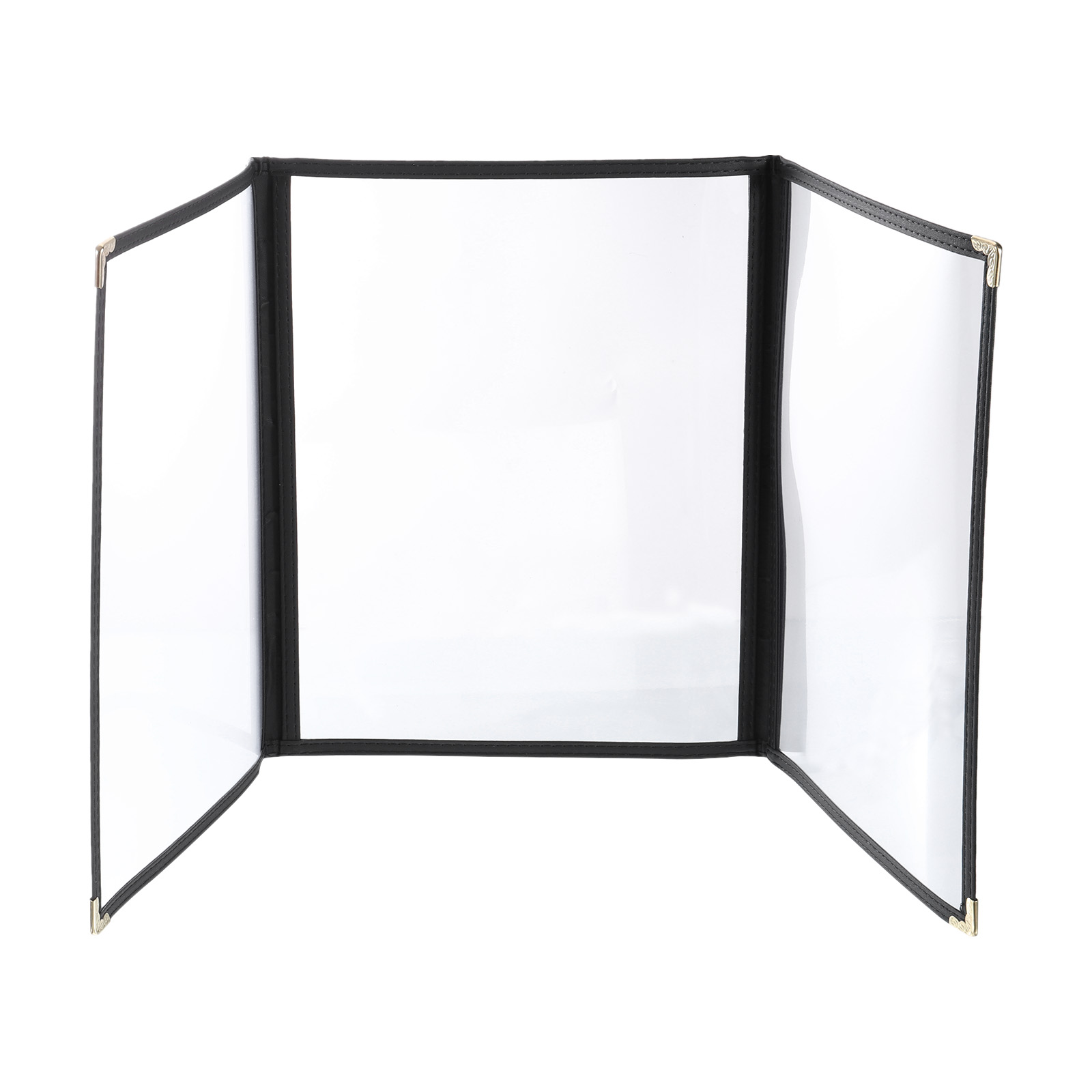 Uxcell 8.5 x 11 Inch Restaurant Menu Covers 3 Fold 6 View Cafe Menus Holder Folder Book Black 3