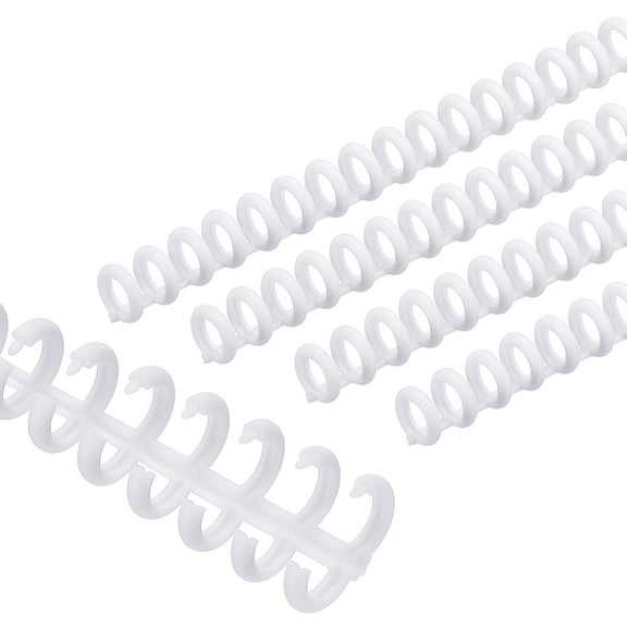 Uxcell 8.5mm Spiral Binder Ring, 10 Pcs 30 Rings 25 Sheet Capacity Comb Binding Spines for Paper Sheets, White
