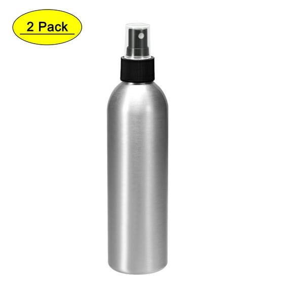 Uxcell 8.5oz/250ml Spray Bottle with Black Refillable Fine Mist Sprayer  Aluminium Silver Tone 2 Pack