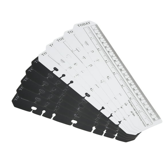 Uxcell 8.7"x1.8" Bookmark Ruler Snap-in Ruler Measuring Tools for A5 Size 6-Hole Binder Notebook 2 Color 10 Pack