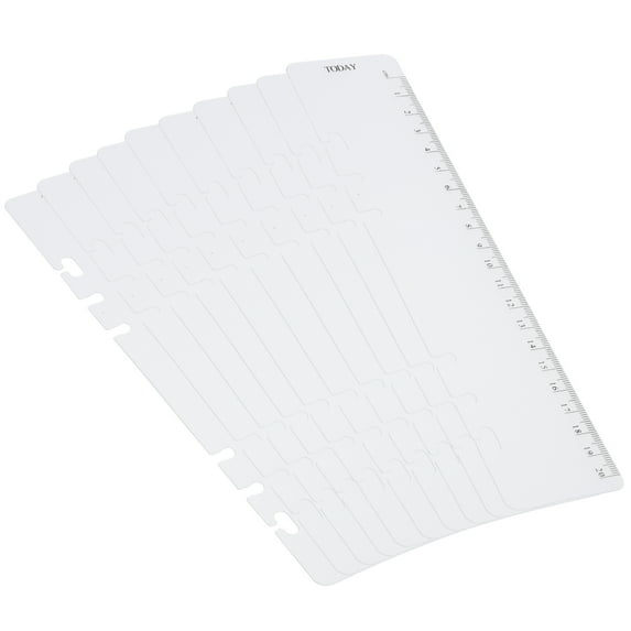 Uxcell 8.7"x2" Bookmark Ruler Snap-in Ruler Measuring Tools for A5 Binder Notebook Clear 10 Pack