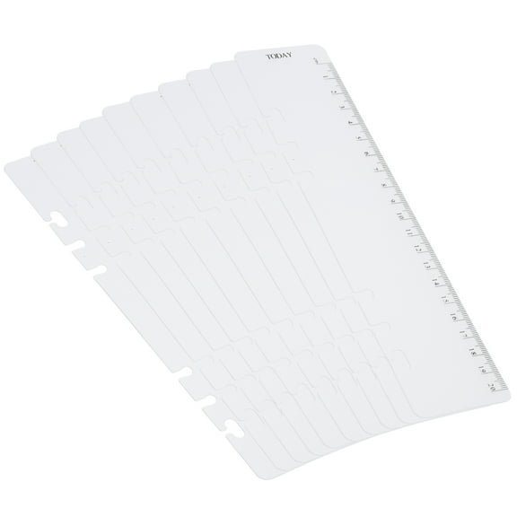 Uxcell 8.7"x2" Bookmark Ruler Snap-in Ruler Measuring Tools for A5 Binder Notebook Clear 10 Pack
