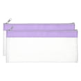 thumbnail image 1 of Uxcell 8.66 x 3.9 inch Money Bags with Zipper 2 Pcs Clear Polyvinyl Chloride Cash Deposit Bank Pouch Wallet Purple, 1 of 4