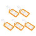 thumbnail image 1 of Uxcell 8.7x5cm Baggage Suitcase Labels Luggage Tag Holders, Orange 5 Pack, 1 of 6