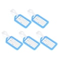 thumbnail image 1 of Uxcell 8.7x5cm Baggage Suitcase Labels Luggage Tag Holders, Sky Blue 5 Pack, 1 of 6