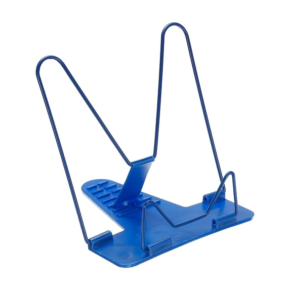 Uxcell 8.7x6.3" Book Stand, Iron Adjustable Foldable Desktop Book Display Holder, Blue