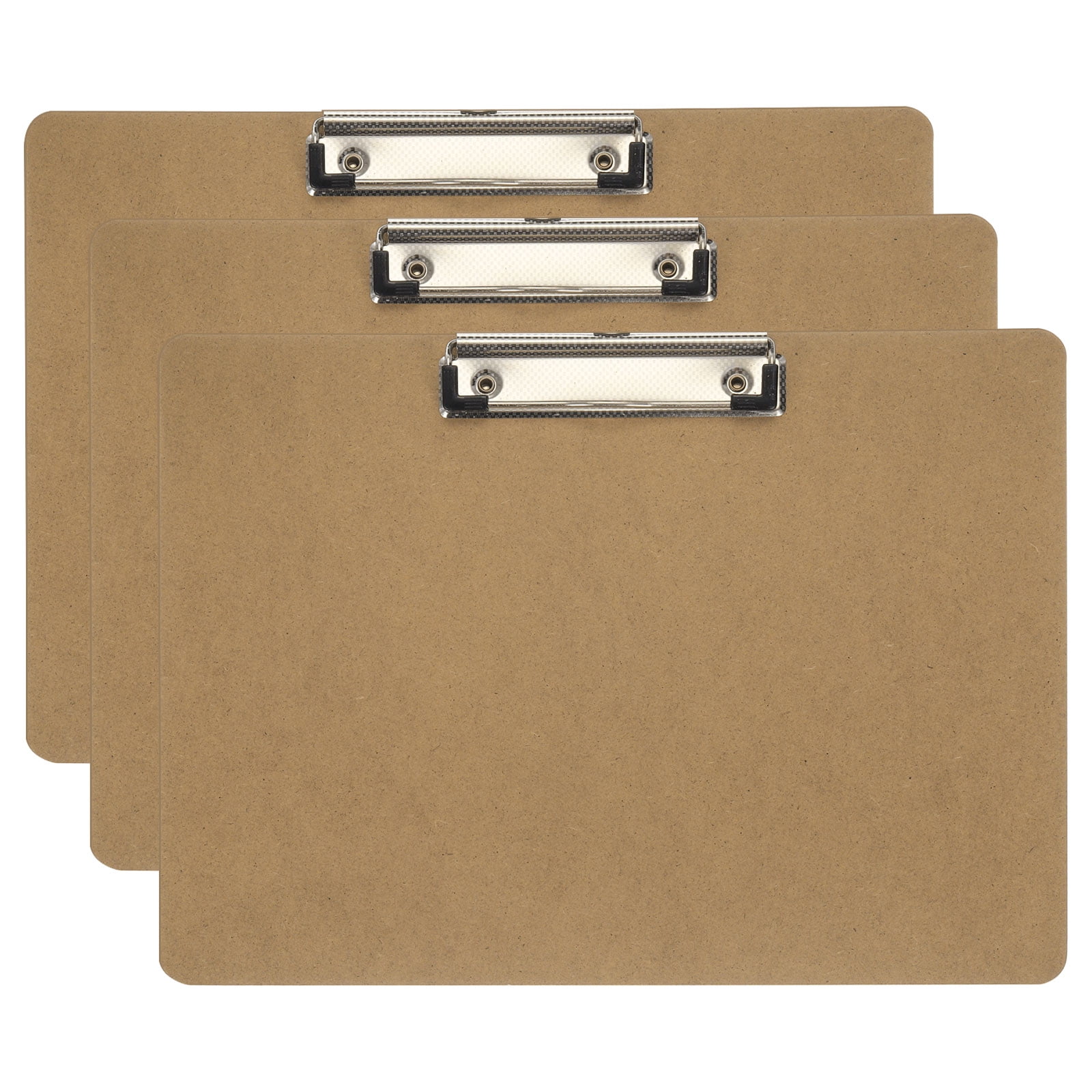 Uxcell 8.9 x 12.4" Horizontal Clipboard, 3 Pcs Landscape Layout Hardboard,Brown