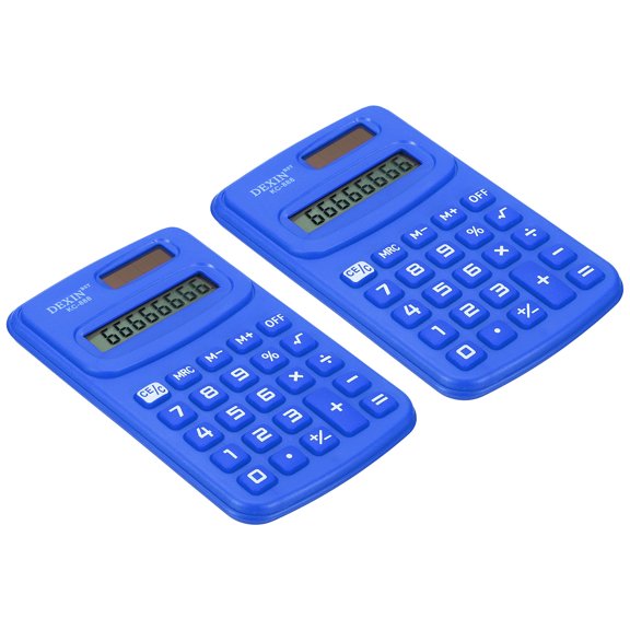 Uxcell 8 Digit Pocket Size Mini Calculator Power Handheld Calculator Blue 2 Pack