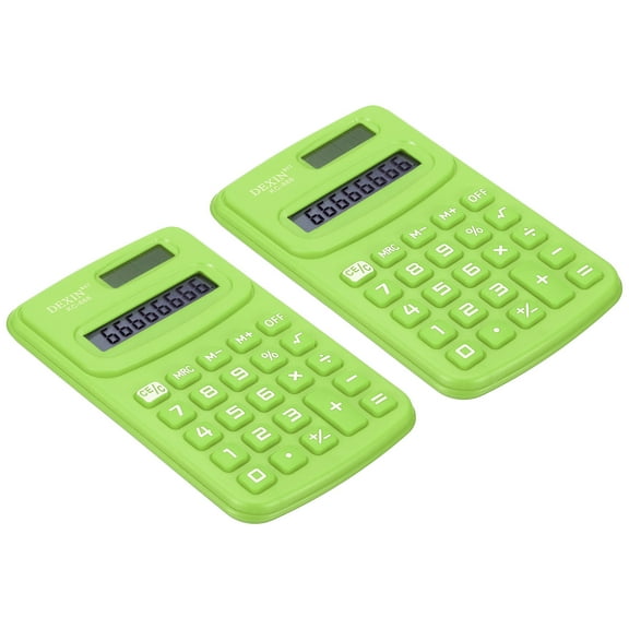 Uxcell 8 Digit Pocket Size Mini Calculator Power Handheld Calculator Green 2 Pack