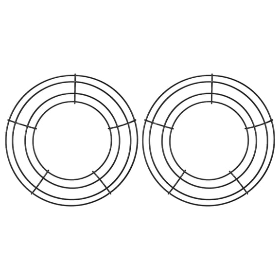 Uxcell 8" Dream Catcher Rings, 2Pcs Metal Round Shape Macrame Wreath Floral Hoop for Wedding Decorations, Black