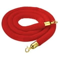 thumbnail image 1 of Uxcell 8 Feet Red Velvet Stanchion Rope Crowd Control Barrier Rope with Snap Hooks for Posts Stands, Golden, 1 of 6