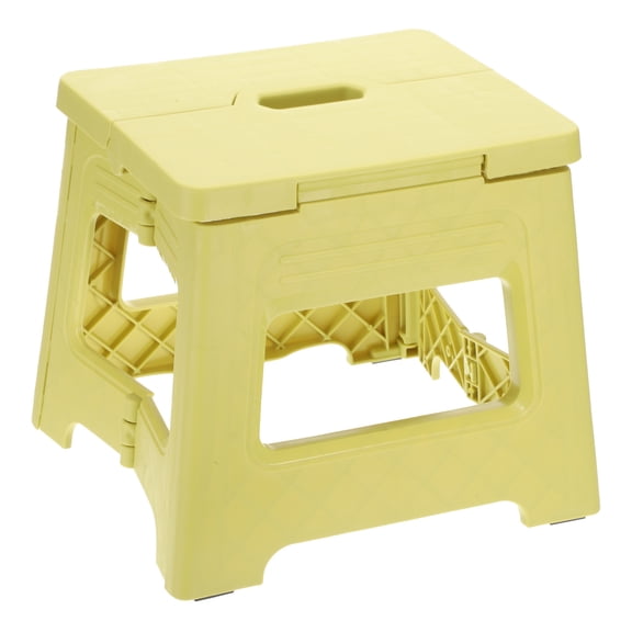Uxcell 1 Pcs 8" Folding Step Stool for Adults 88 lbs Capacity Yellow