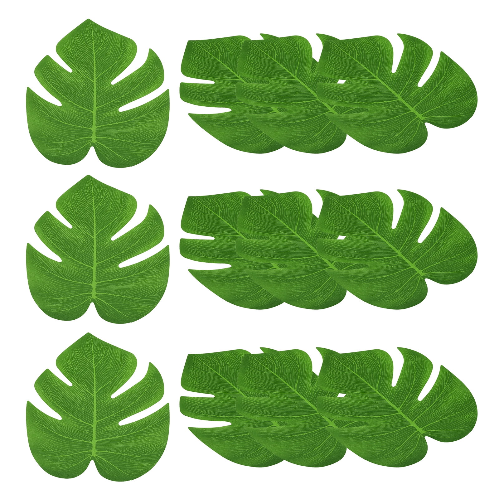 Uxcell 8" Green Palm Leaves, 12 Pack Artificial Palm Leaves Faux Palm Fronds Fake Palm Leaf Tree