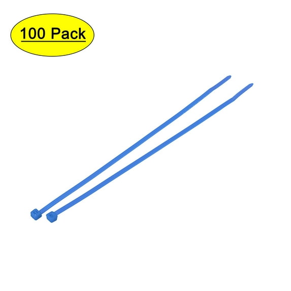 Uxcell 8-Inch 0.14-Inch Width Self-Locking Zip Ties Nylon Blue Cable Ties 100 Pack