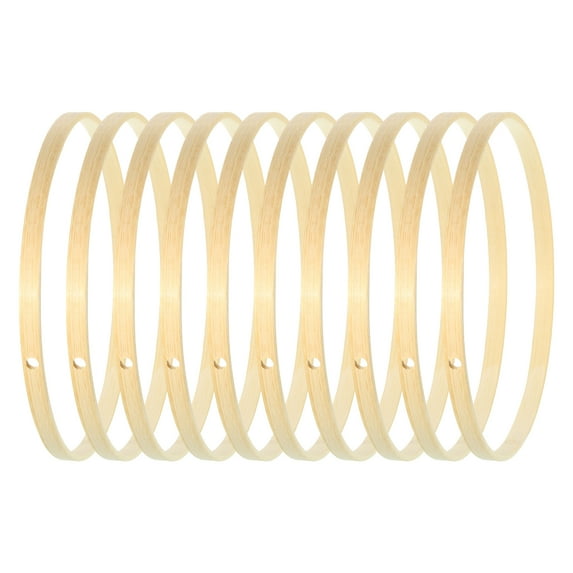 Uxcell 8 Inch Bamboo Macrame Floral Hoop Craft Rings for DIY Dream Catcher Wedding Wreath Decor 10Pcs
