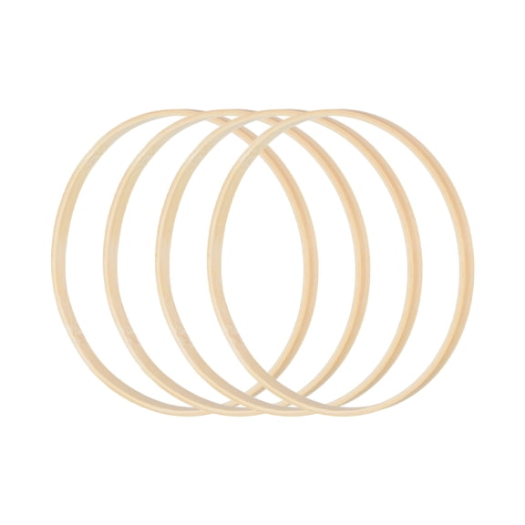 Uxcell 8 Inch Bamboo Macrame Floral Hoop Craft Rings for DIY Dream Catcher Wreath Decor 12Pcs