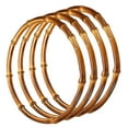thumbnail image 1 of Uxcell 8 Inch Bamboo Purse Handles,, 4 Pcs Round Replacement Handmade Rings, Brown, 1 of 5