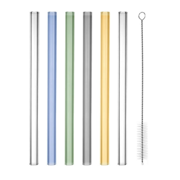 Uxcell 8 inch Borosilicate Glass Tubes 6 Pcs 0.47'' OD 0.08'' Thick Glass Blowing Tubes Straight Pipe Multicolor