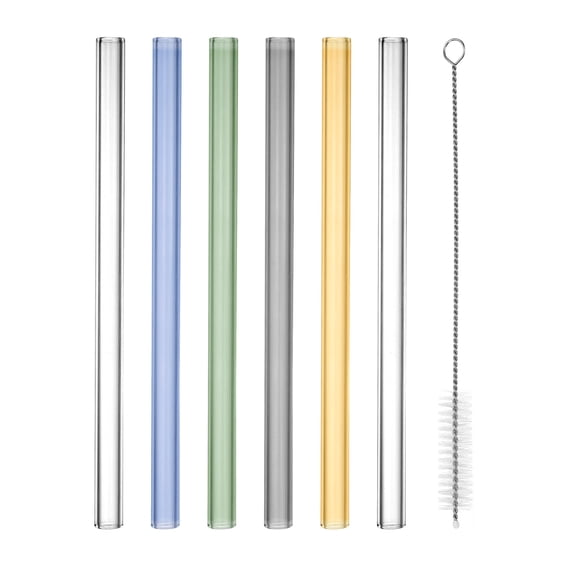 Uxcell 8 inch Borosilicate Glass Tubes 6 Pcs 0.47'' OD 0.08'' Thick Glass Blowing Tubes Straight Pipe Multicolor