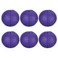 thumbnail image 1 of Uxcell 8 Inch Folding Hanging Wedding Home Party Paper Lanterns Dark Purple 6 Pack, 1 of 7
