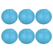 Uxcell 8 Inch Folding Hanging Wedding Home Party Paper Lanterns Sky Blue 6 Pack