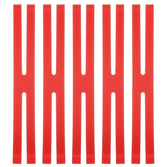 Uxcell 8 Inch H Silicone Bands, 5 Pcs Elastic Rubber Wrapping Bands for Outdoor Notebook Book Wallet Pot Box, Red