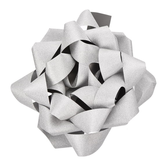 Uxcell 8 Inch Large Gift Bow Glitter Christmas Bows Silver for Gift Wrapping