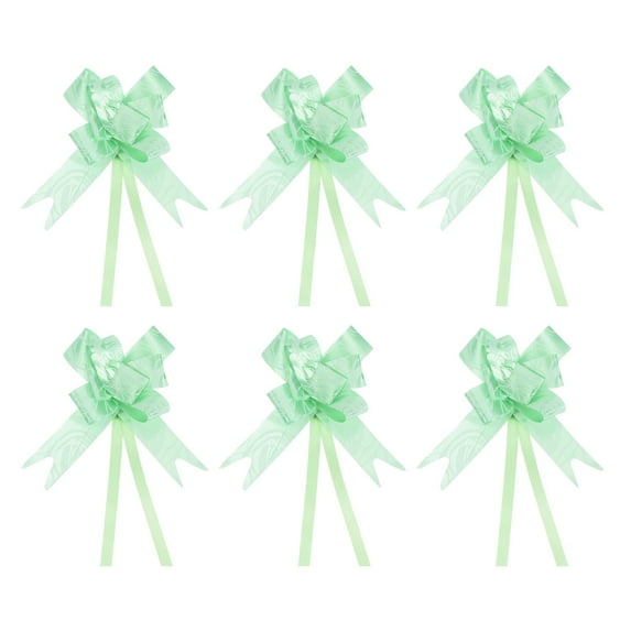 Uxcell 8 Inch Pull Bows Ribbon Gift Wrapping String Rose Pattern Decorative Bow Tie Green 100 Pack