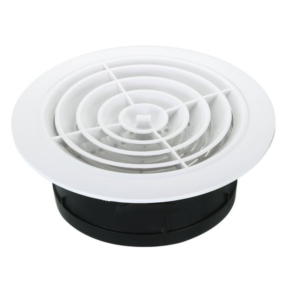 Uxcell 8 Inch Round Air Vent, Adjustable Ceiling Diffuser Grill Cover ABS Louver Soffit Vent with Screen Rotate Type