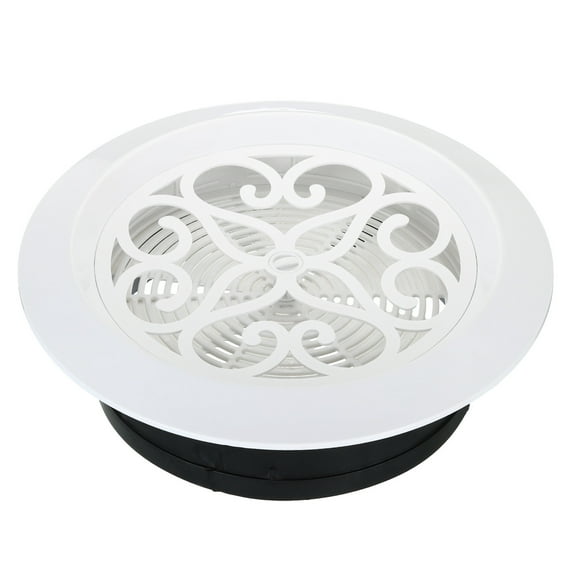 Uxcell 8 Inch Round Air Vent, Adjustable Ceiling Diffuser Grill Cover ABS Louver Soffit Vent with Screen White