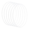 thumbnail image 1 of Uxcell 8 Inch Round Dream Catcher Rings, 6 Pcs Metal Christmas Macrame Wreath Floral Ring Hoop, White, 1 of 7