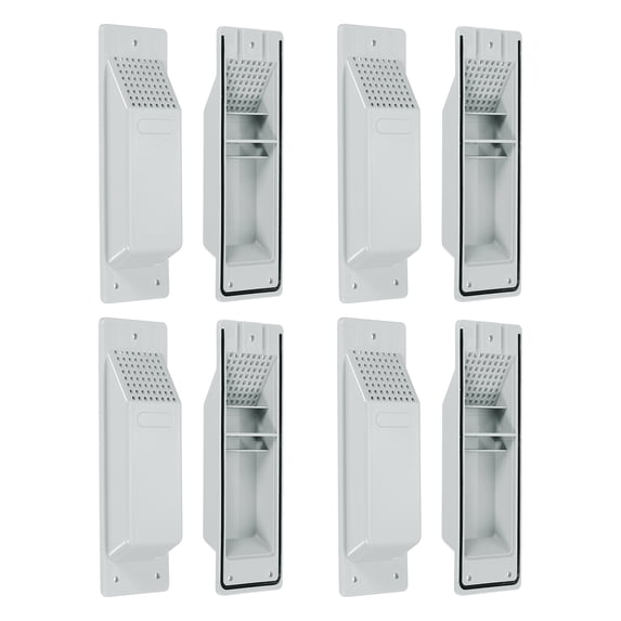 Mytee Products 8-Pack Shipping Container Air Vent – Cross Flow Ventilation, Light Grey, 8" X 2.6" With Gravity Water Guard