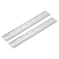 thumbnail image 1 of Uxcell 8 Inch Stainless Steel Straight Ruler, 2 Pcs Cork Backing Non Skid Metal Ruler Metric Measuring Tools for Office, 1 of 3