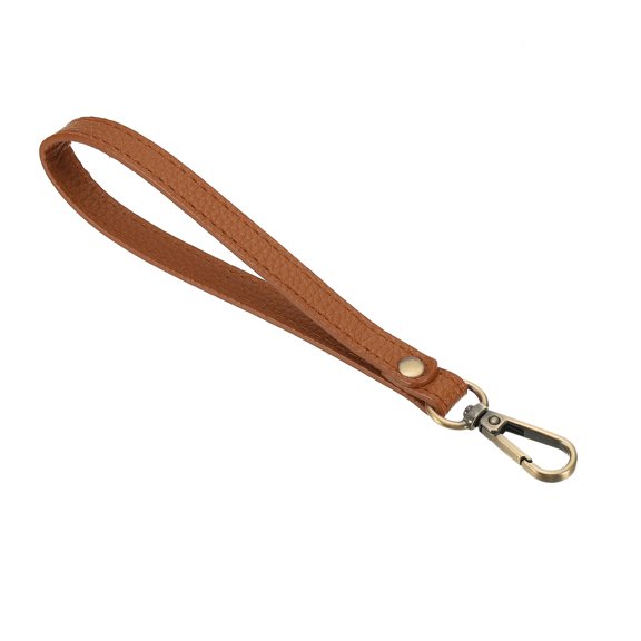 Uxcell 8 Inch Wristlet Strap PU Leather Wristlet Keychain Wrist Strap Replacement Khaki