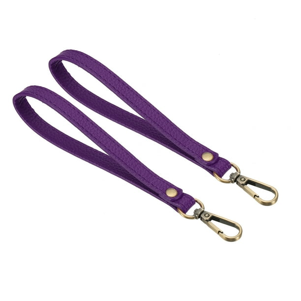 Uxcell 8 Inch Wristlet Strap PU Leather Wristlet Keychain Wrist Strap Replacement Purple 2 Pack