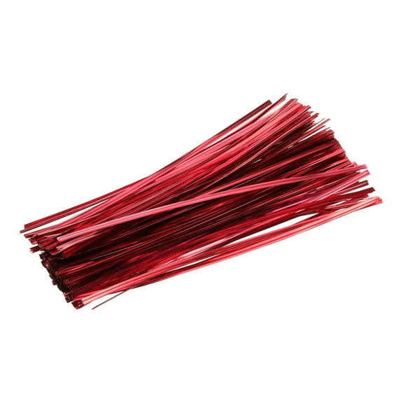 Uxcell 8" Kraft Paper Twist Ties Reusable Bag Twist Ties for Packaging Cake Candy Bags, Red, 300 Pcs